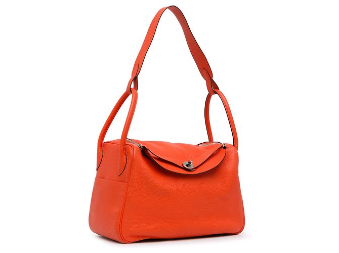 Hermès Orange Clemence Lindy 34 Arancione - vista 2
