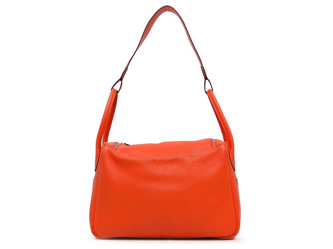 Hermès Orange Clemence Lindy 34 Arancione - vista 3