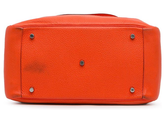 Hermès Orange Clemence Lindy 34 Arancione - vista 4