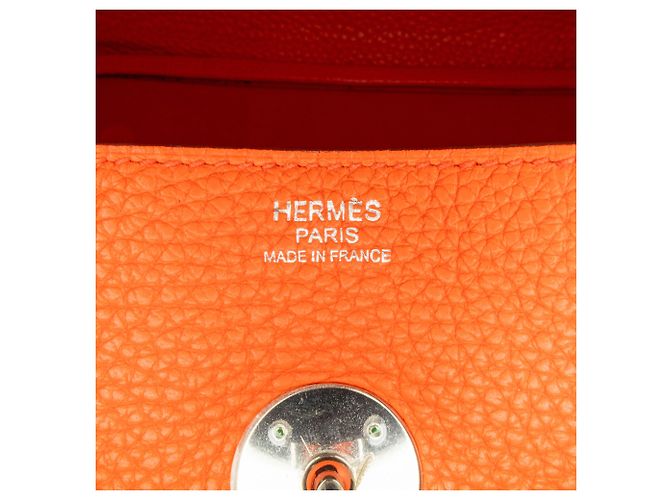 Hermès Orange Clemence Lindy 34 Arancione - vista 6
