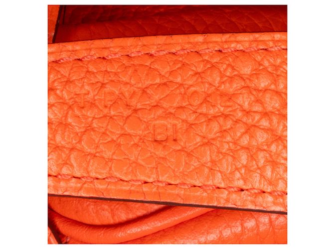 Hermès Orange Clemence Lindy 34 Arancione - vista 7