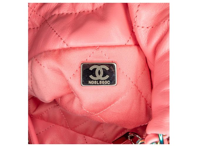 Borsa Chanel Pink Mini Shiny Calfskin Rainbow Hardware 22 Rosa - vista 7