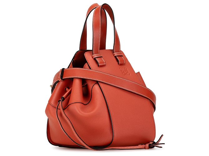LOEWE Orange Small Leather Hammock Satchel - view 2