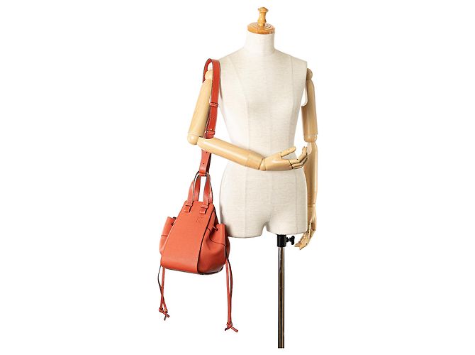 LOEWE Orange Small Leather Hammock Satchel - view 8
