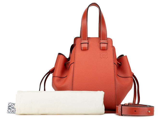 LOEWE Orange Small Leather Hammock Satchel - view 9