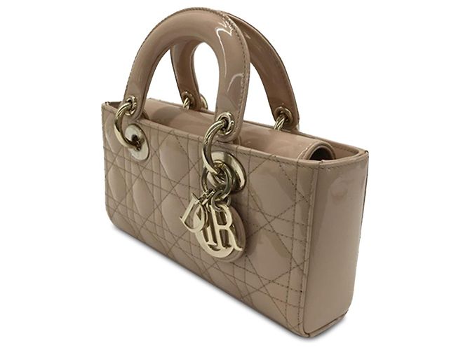 Dior Beige Small Patent Cannage Lady D-Joy - vista 2