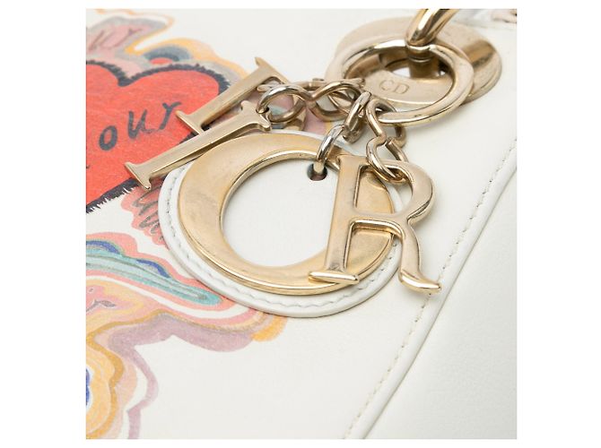 Dior Bianco DiorAmour Niki De Saint Phalle Mini Calfskin Lady Dior - vista 8