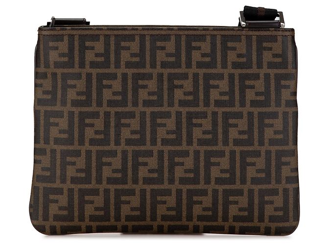 Fendi Marrone Zucca Tela Cerata a Tracolla - vista 3