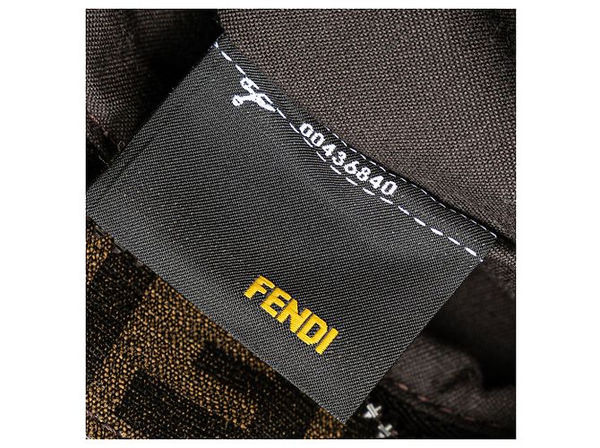 Fendi Marrone Zucca Tela Cerata a Tracolla - vista 8