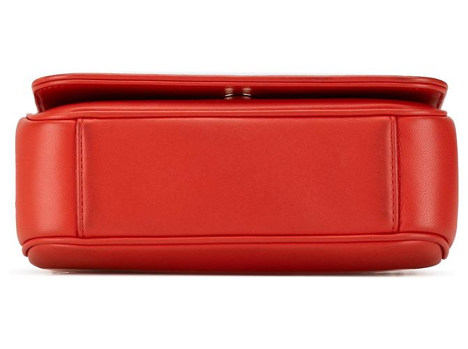 Chanel Red Lambskin CC Mania Flap Rosso - vista 4