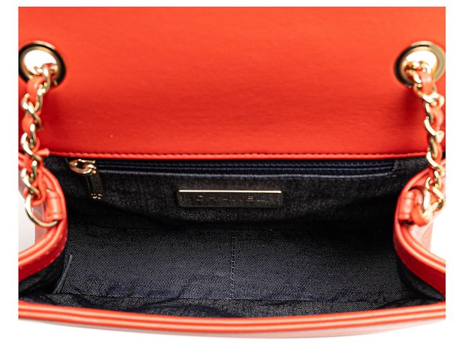 Chanel Red Lambskin CC Mania Flap Rosso - vista 5