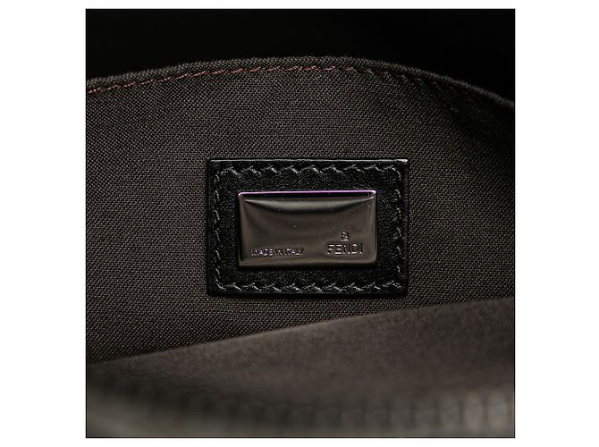 Fendi Black Zucchino Canvas Crossbody Nero - vista 6
