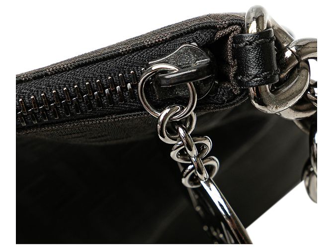 Fendi Black Zucchino Canvas Crossbody Nero - vista 8