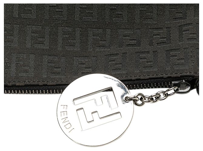 Fendi Black Zucchino Canvas Crossbody Nero - vista 9