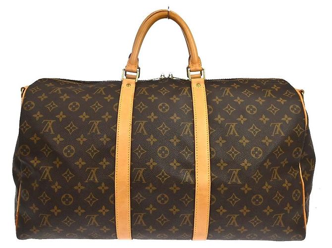 Louis Vuitton Keepall Bandouliere Monogram Canvas 50 Marrone - vista 2