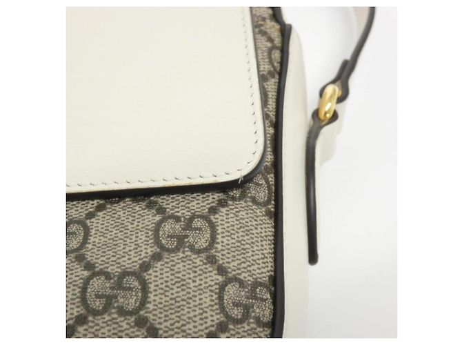 Borsa a tracolla Gucci Housebit 1955 Bianco Beige - vista 5
