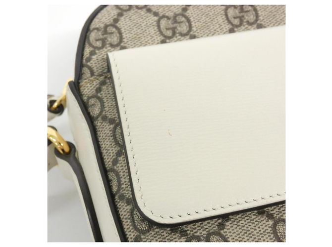 Borsa a tracolla Gucci Housebit 1955 Bianco Beige - vista 6