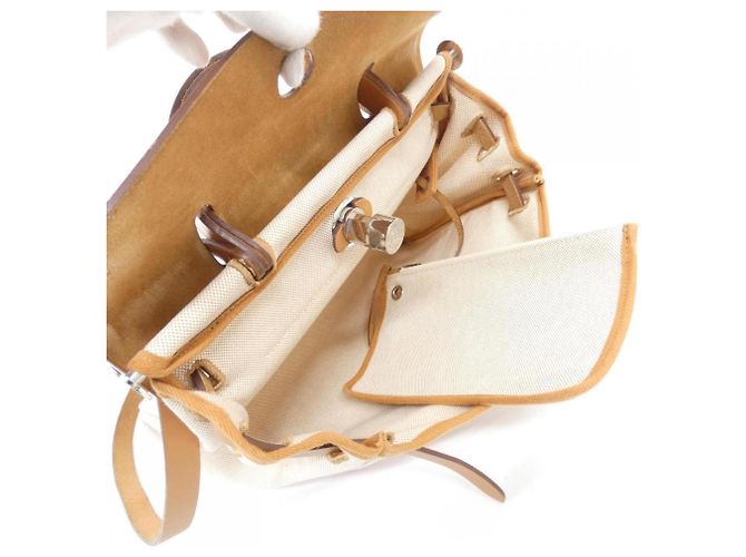 Hermès Borsa Hermes Herbag Zip Pegasus Pop PM Beige Crudo - vista 9