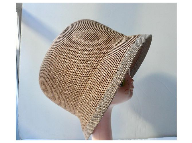 Hermès Cappello estivo in lino beige scuro T57 Marrone Marrone chiaro - vista 13