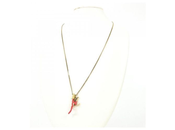 Collana con pendente Louis Vuitton LV Initials Coral Rosso D'oro - vista 5