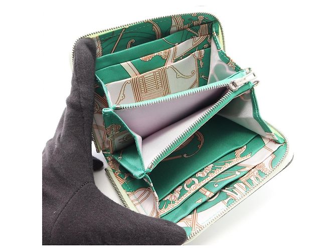 Hermès Monedero de seda Azap Compact Hermes Verde - vista 3