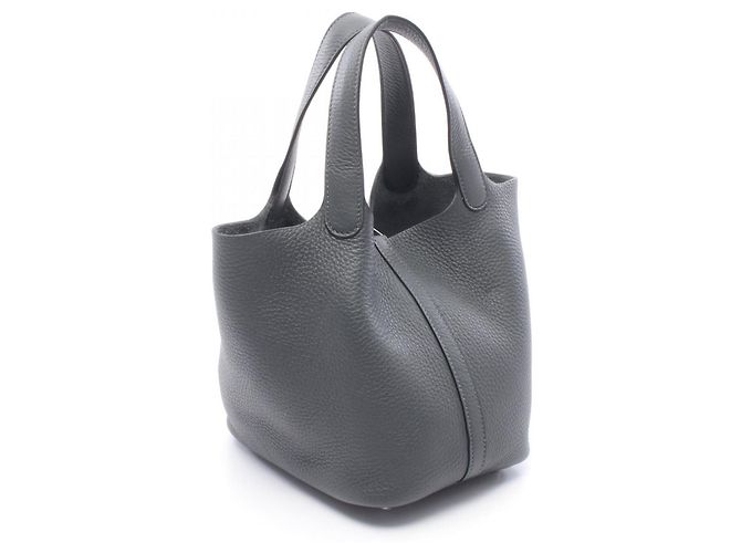Hermès Borsa Hermes Picotin Lock PM in Grigio Marrone - vista 2