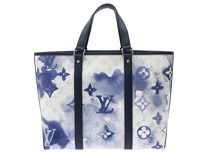 Borsa Louis Vuitton Weekend Tote PM M45756 Monogramma Acquerello Blu - vista 2
