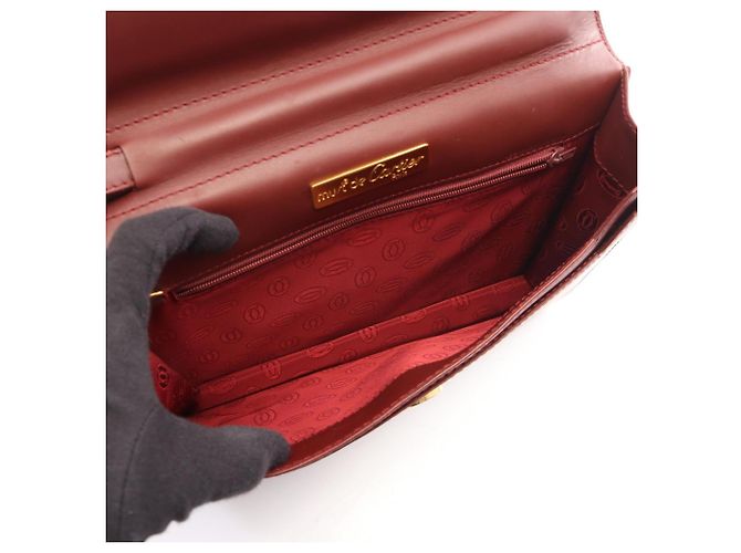 Borsa a mano clutch Cartier Must Line Second Bag Bordò - vista 3