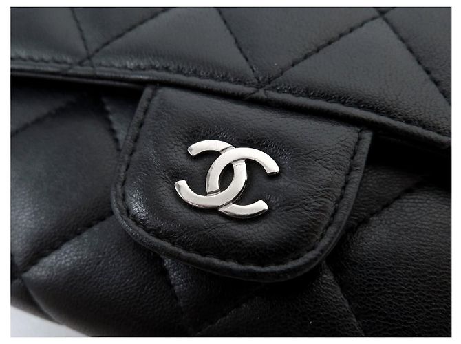 CHANEL CLASSIC TIMELESS MATTELETT-LEDER GELDBÖRSE SCHWARZ - Ansicht 12