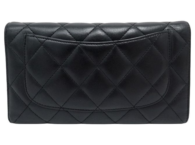 CHANEL CLASSIC TIMELESS MATTELETT-LEDER GELDBÖRSE SCHWARZ - Ansicht 2