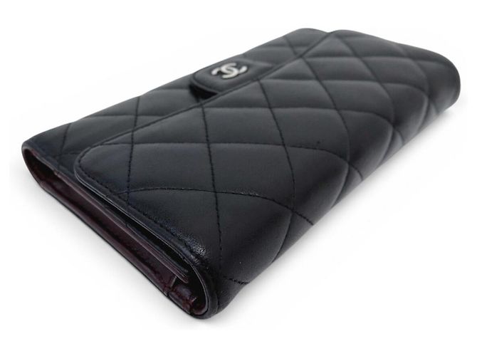 CHANEL CLASSIC TIMELESS MATTELETT-LEDER GELDBÖRSE SCHWARZ - Ansicht 4