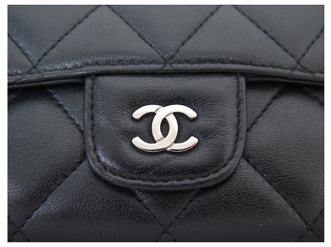 CHANEL CLASSIC TIMELESS MATTELETT-LEDER GELDBÖRSE SCHWARZ - Ansicht 5