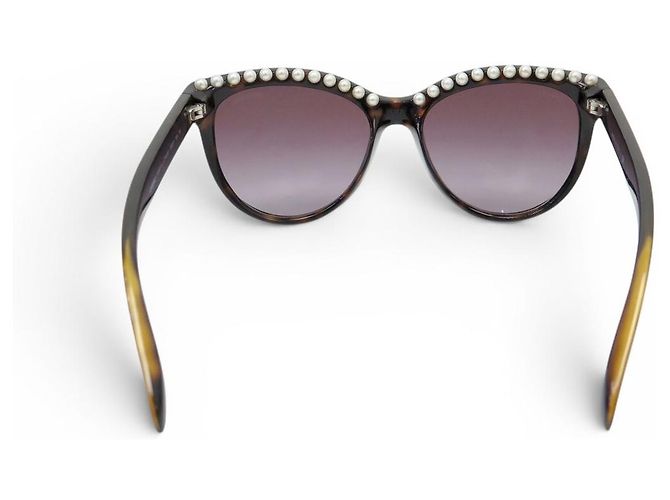 NUEVAS GAFAS DE SOL CHANEL CAT EYE PERLAS 6040-H MARRÓN Castaño - vista 3