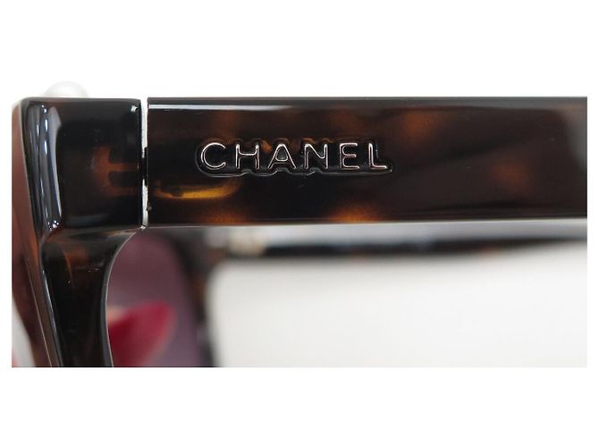 NUEVAS GAFAS DE SOL CHANEL CAT EYE PERLAS 6040-H MARRÓN Castaño - vista 6