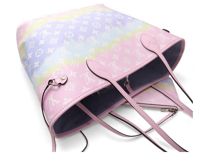 NUOVA BORSA LOUIS VUITTON NEVERFULL MM IN TELA ESCALE PASTEL M45270 Multicolore - vista 3