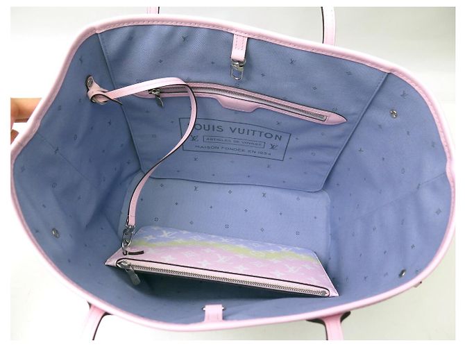 NUOVA BORSA LOUIS VUITTON NEVERFULL MM IN TELA ESCALE PASTEL M45270 Multicolore - vista 5