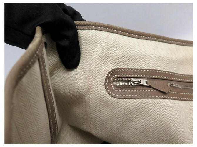 Hermès BORSA HERMES GARDEN PARTY 36 IN PELLE ETOUPE Beige - vista 12