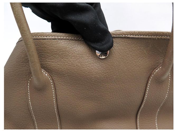 Hermès BORSA HERMES GARDEN PARTY 36 IN PELLE ETOUPE Beige - vista 15