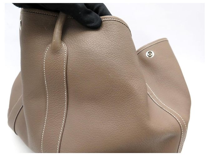 Hermès BORSA HERMES GARDEN PARTY 36 IN PELLE ETOUPE Beige - vista 16