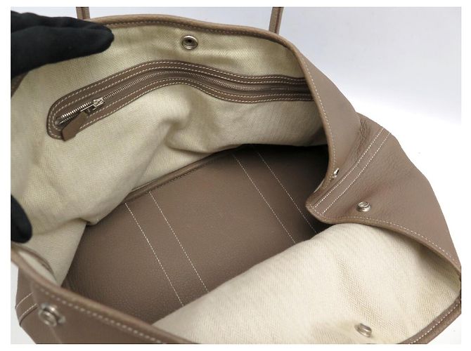 Hermès BORSA HERMES GARDEN PARTY 36 IN PELLE ETOUPE Beige - vista 7