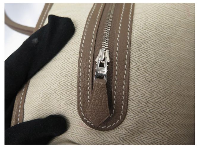 Hermès BORSA HERMES GARDEN PARTY 36 IN PELLE ETOUPE Beige - vista 8
