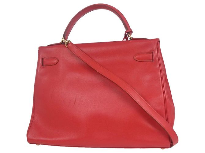 Hermès Kelly Red Swift mit Gold Hardware 32 Rot - Ansicht 2