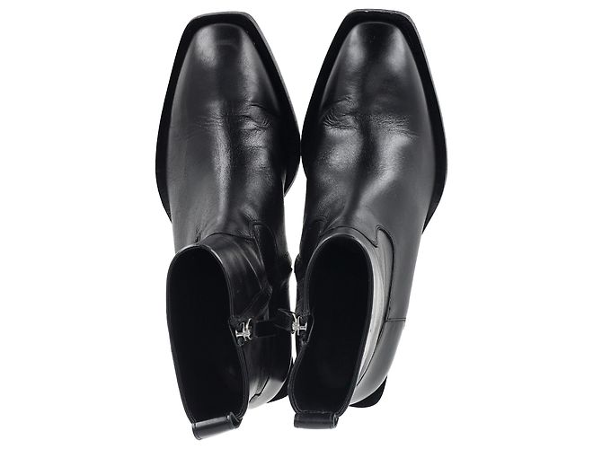 Botas de cano curto Luis em couro preto Aeyde - vista 4