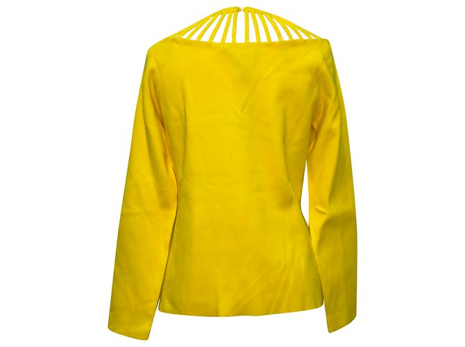 Moschino Boutique Cutout Accent Pullover aus gelber Viskose - Ansicht 3