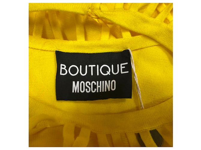 Moschino Boutique Cutout Accent Pullover aus gelber Viskose - Ansicht 4