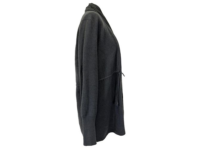 Loro Piana Strickjacke offen aus grauem Kaschmir - Ansicht 2