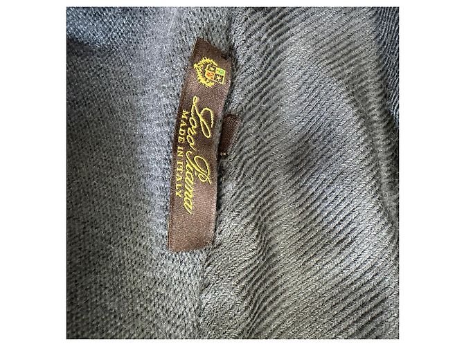 Loro Piana Strickjacke offen aus grauem Kaschmir - Ansicht 4