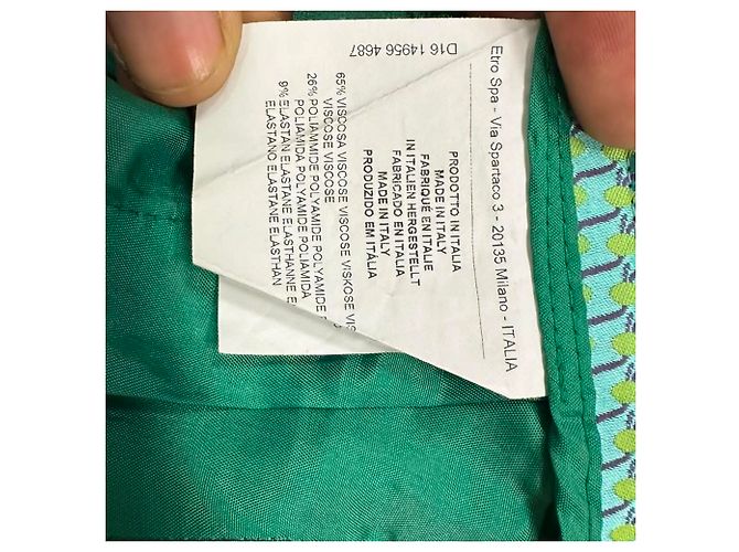 Pantalones de pierna recta en viscosa jacquard verde Etro - vista 3