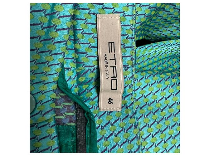 Pantalones de pierna recta en viscosa jacquard verde Etro - vista 5