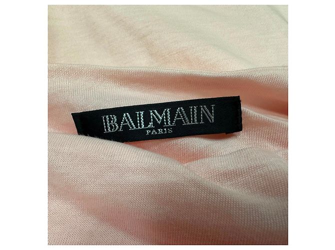 Camiseta Balmain con recortes y botones decorados en algodón melocotón - vista 5